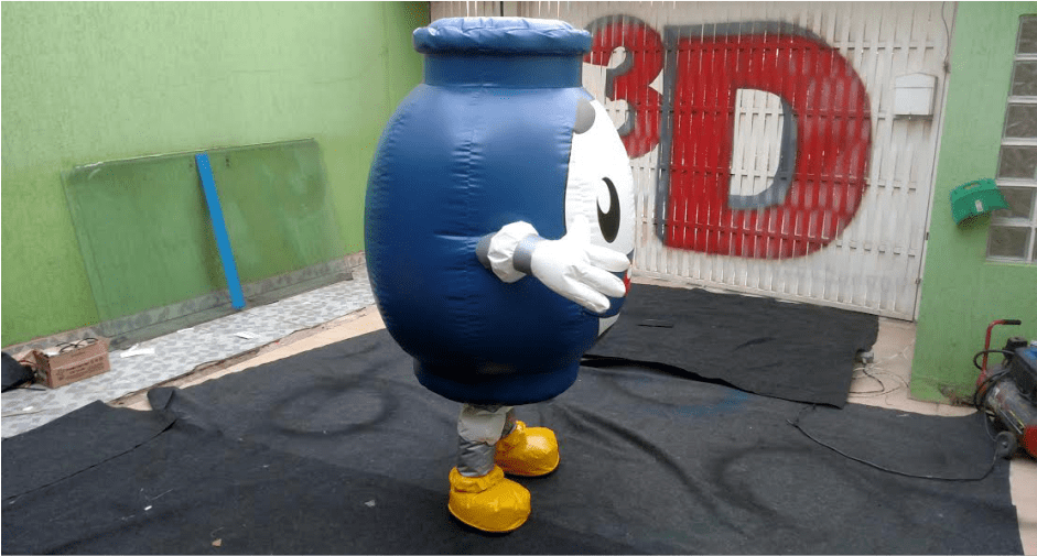 fantasia inflavel para divulgar serviços